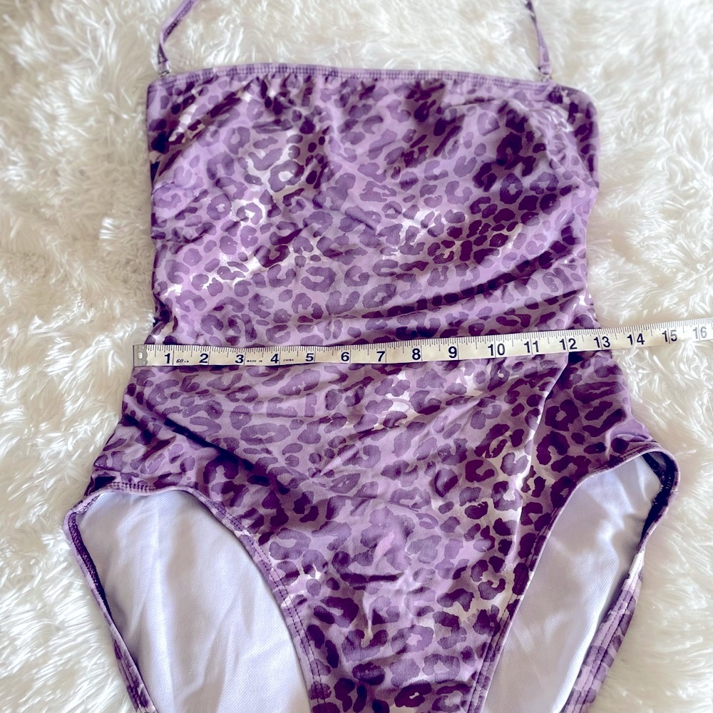 OP Purple Leopard Print One Piece Swimsuit - Picture 3 of 6